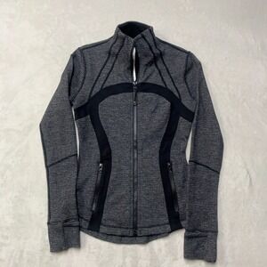 Lululemon Define Jacket Soft Mini Check Black Heathered Coal‎ Women's Size 4